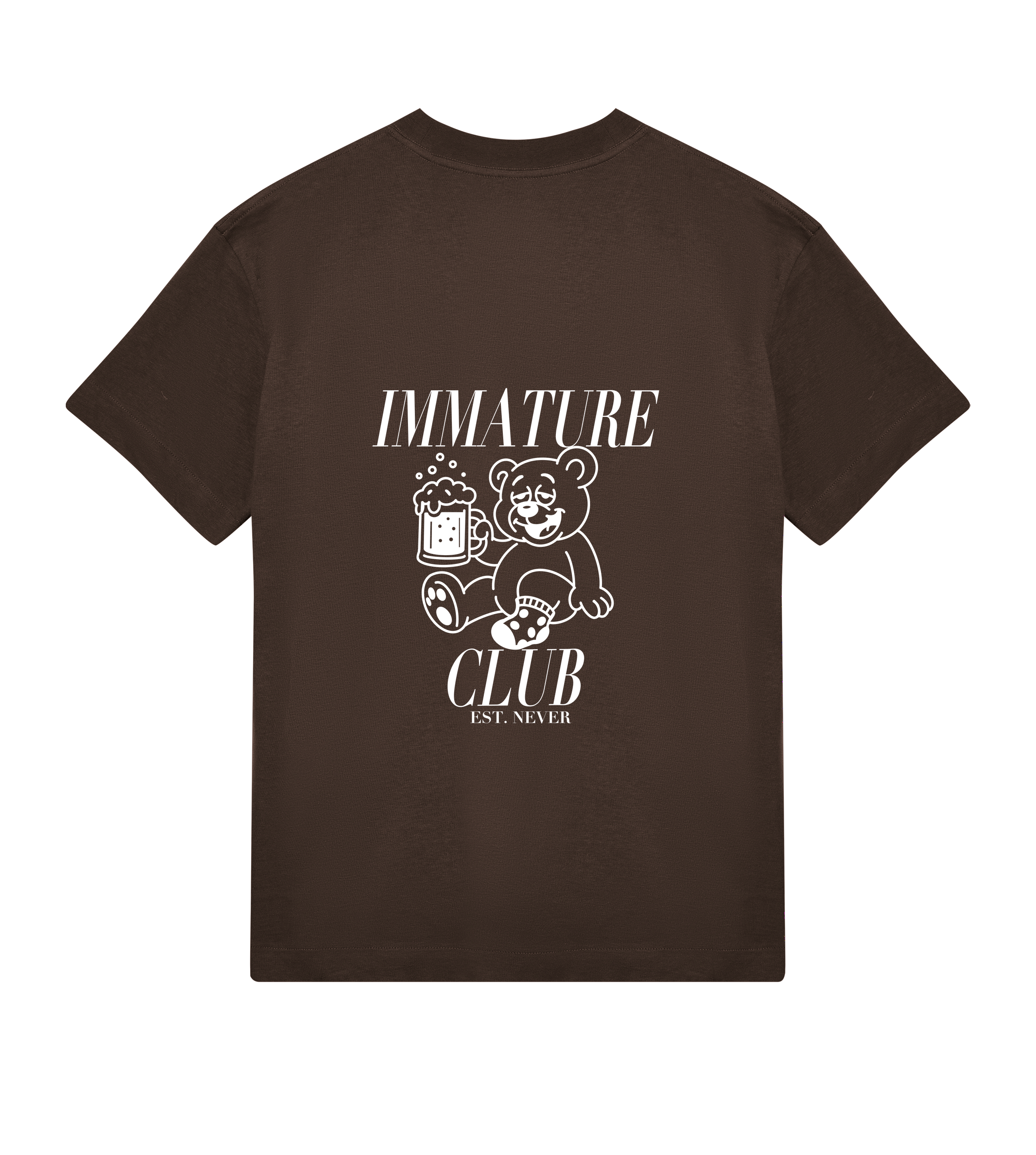 TIC Drunk Bear White Boxy Tee