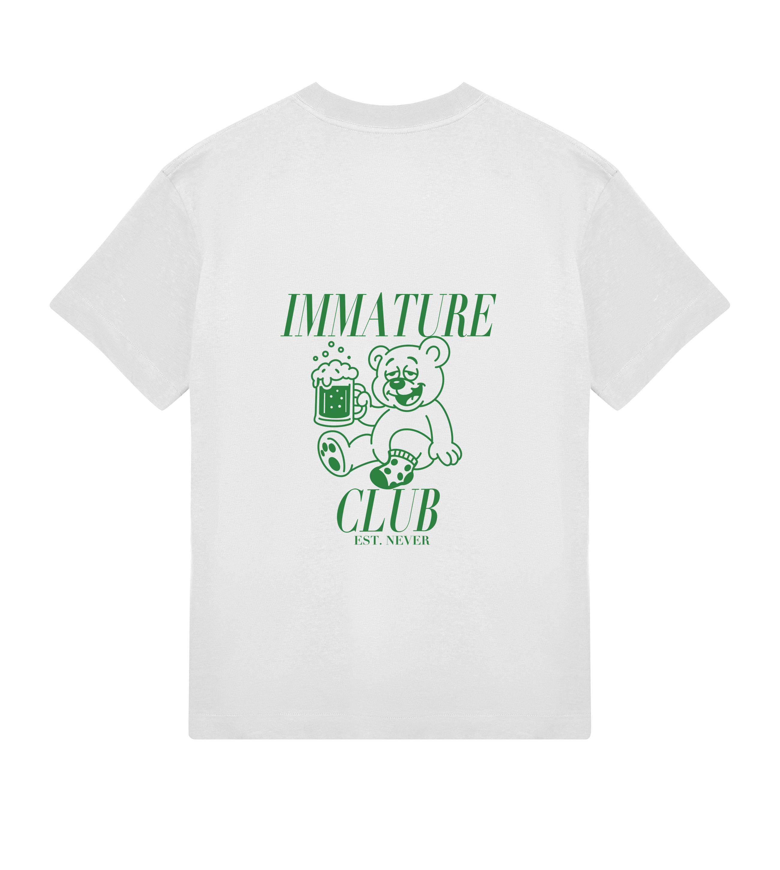 TIC Drunk Bear Green Boxy Tee