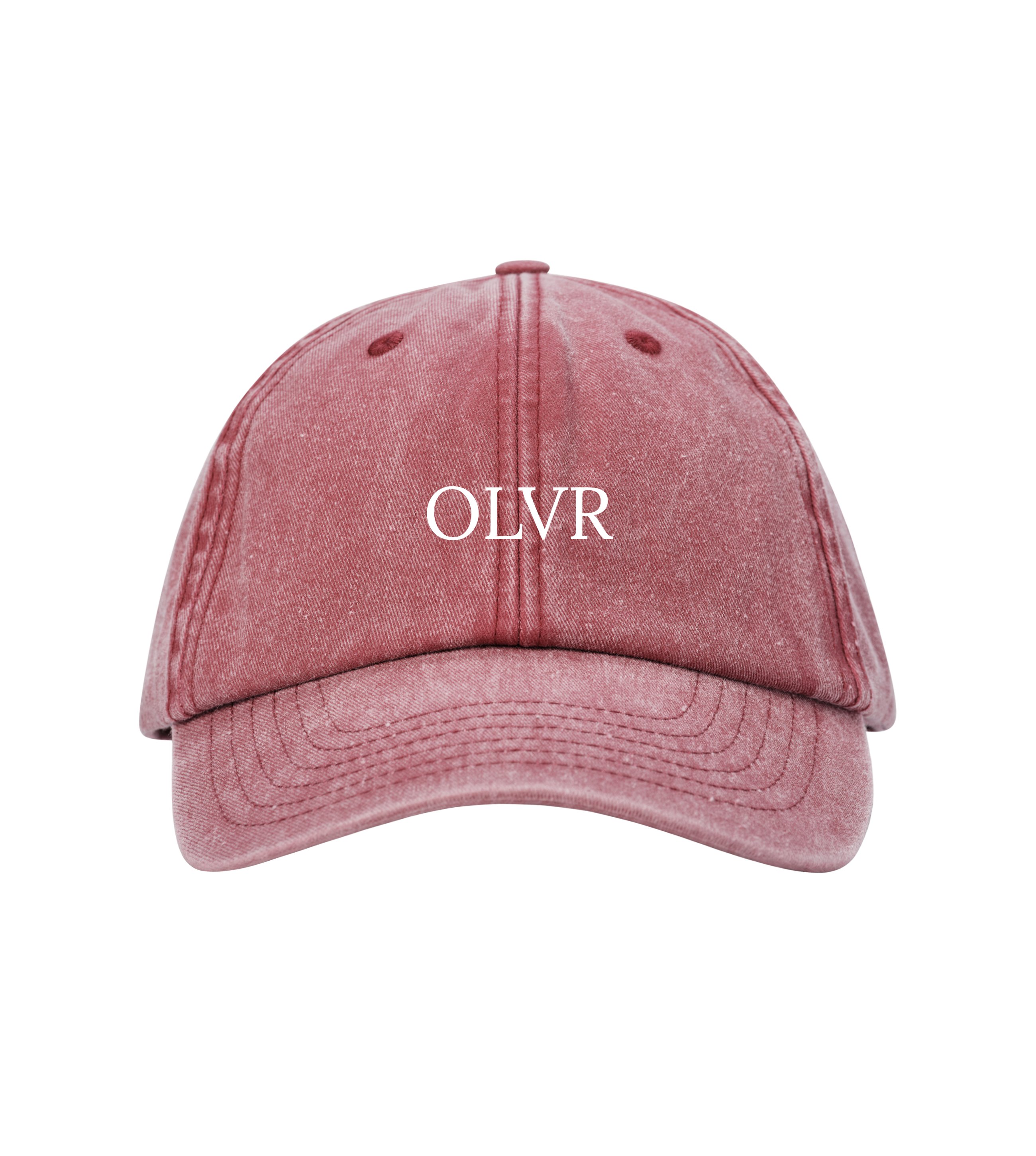 Red and white OLVR Twill Cap